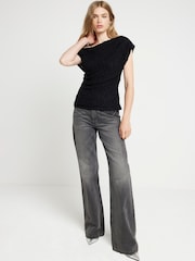 River Island Black Drape Top - Image 2 of 4