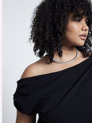 River Island Black Curve SL Drape Top - Image 3 of 5