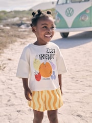 Cream Zest Friends Fruit Top & Shorts Set (3mths-7yrs) - Image 1 of 9