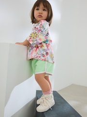 Pink Doodle Graffiti 100% Cotton Top & Shorts Set (3mths-7yrs) - Image 2 of 8