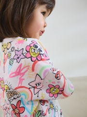 Pink Doodle Graffiti 100% Cotton Top & Shorts Set (3mths-7yrs) - Image 3 of 8
