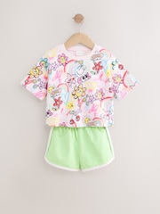 Pink Doodle Graffiti 100% Cotton Top & Shorts Set (3mths-7yrs) - Image 4 of 8