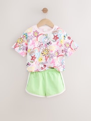 Pink Doodle Graffiti 100% Cotton Top & Shorts Set (3mths-7yrs) - Image 5 of 8