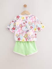 Pink Doodle Graffiti 100% Cotton Top & Shorts Set (3mths-7yrs) - Image 6 of 8