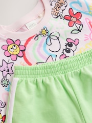 Pink Doodle Graffiti 100% Cotton Top & Shorts Set (3mths-7yrs) - Image 8 of 8
