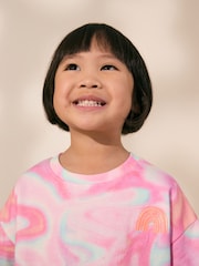 Pink Tie Dye 100% Cotton Top & Shorts Set (3mths-7yrs) - Image 3 of 7