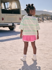 Green Stripe Tennis 100% Cotton Top & Shorts Set (3mths-7yrs) - Image 3 of 9