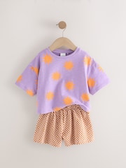 Purple/Orange Stars Top & Shorts Set (3mths-7yrs) - Image 6 of 9