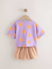 Purple/Orange Stars Top & Shorts Set (3mths-7yrs) - Image 7 of 9