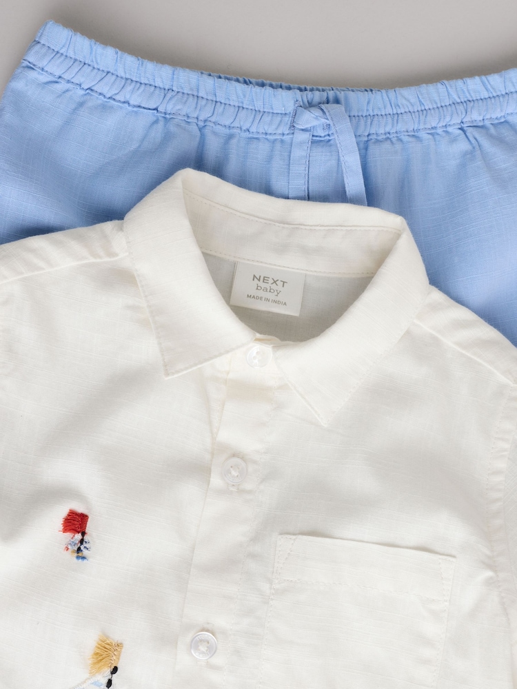 Blue/White Boat Baby Shirt and Shorts Set (0mths-2yrs) - Image 10 of 14