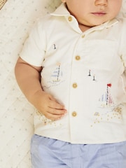 Modra/bela ladjica - dojenček srajce in kratke hlače (0mesecev-2yrs) - Slika 4 iz 14
