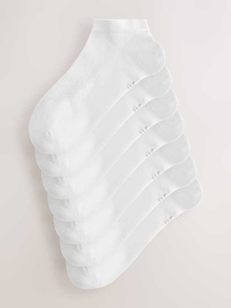White Chevron Low Rise Sport Trainer Socks 7 Pack - Image 1 of 10 White Chevron Low Rise Sport Trainer Socks 7 Pack - Image 1 of 10