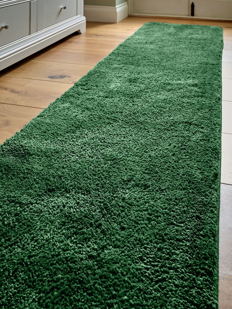 Bottle Green Cosy Washable Shaggy Runners - Image 2 of 5