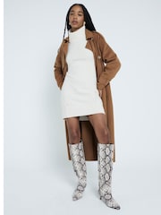River Island Cream High Neck Knitted Jumper Dress - Image 3 of 6