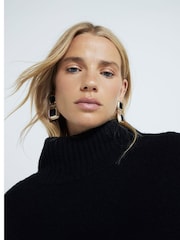 River Island Black High Neck Knitted Jumper Dress - Image 3 of 4