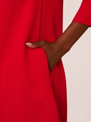 Adrianna Papell Red Trapeze Mock Neck Dress - Image 4 of 7
