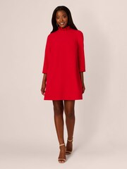 Adrianna Papell Red Trapeze Mock Neck Dress - Image 5 of 7