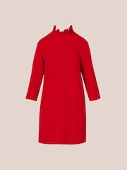 Adrianna Papell Red Trapeze Mock Neck Dress - Image 7 of 7