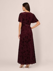 Adrianna Papell Red Burnout Elastic Waist Dress - Image 2 of 7