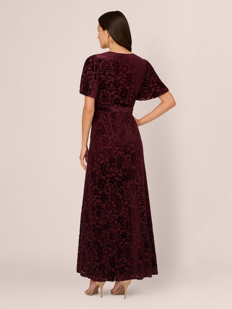 Adrianna Papell Red Burnout Elastic Waist Dress - Image 2 of 7