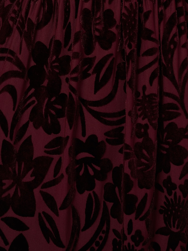 Adrianna Papell Red Burnout Elastic Waist Dress - Image 7 of 7