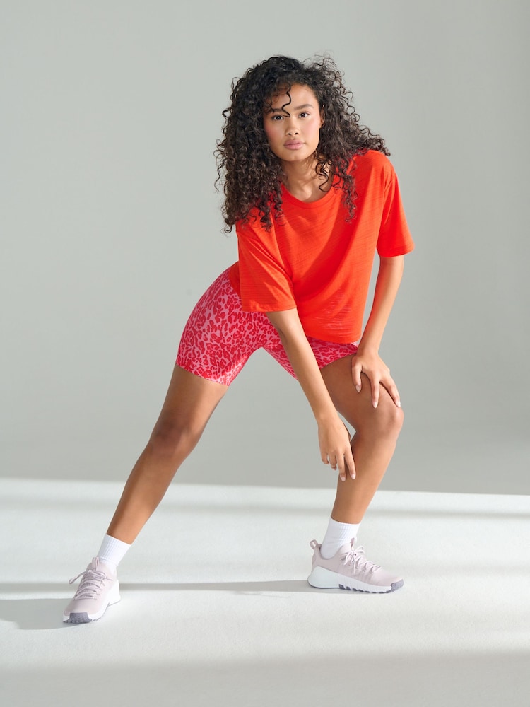 Red Active Crew Neck Lightweight Boxy Short Sleeve T-Shirt - Image 3 of 8