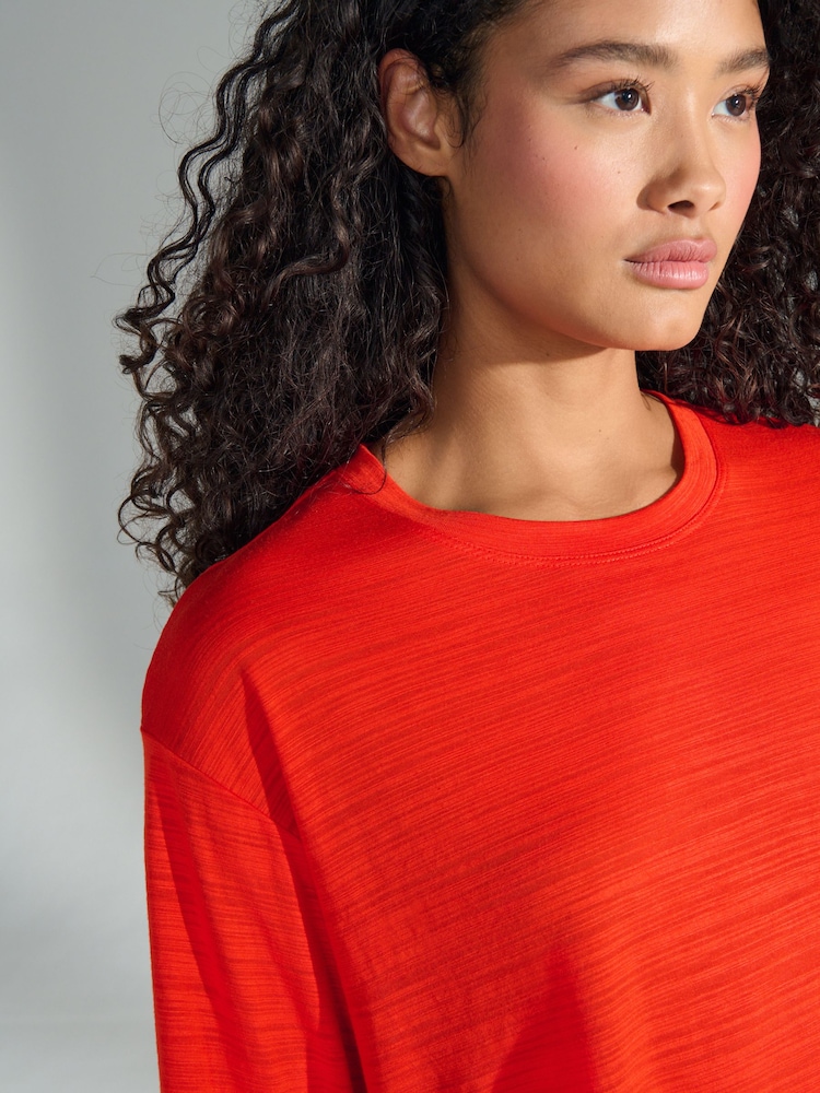 Red Active Crew Neck Lightweight Boxy Short Sleeve T-Shirt - Image 5 of 8