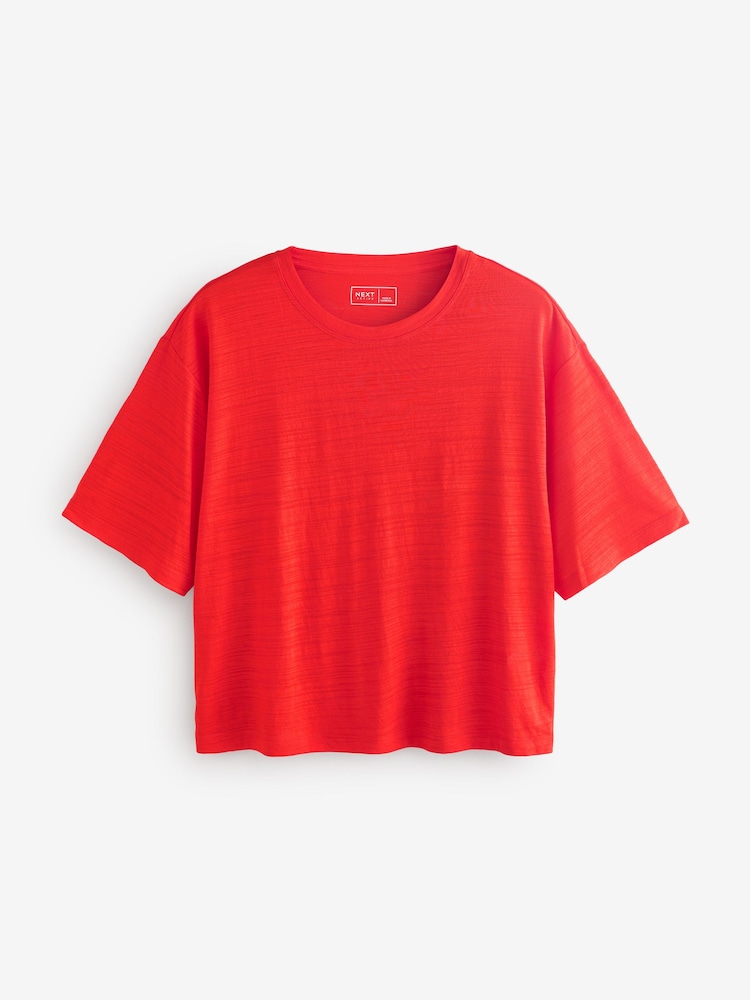 Red Active Crew Neck Lightweight Boxy Short Sleeve T-Shirt - Image 6 of 8