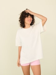 Ecru White Oversized 100% Cotton T-Shirt - Image 2 of 8