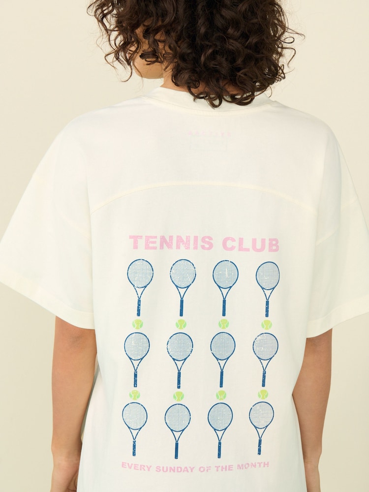 Ecru White Oversized 100% Cotton T-Shirt - Image 5 of 5