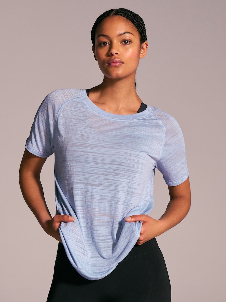 bleu pâle - Col rond Lightweight Manches courtes T-shirt - Image 1 of 1