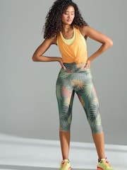 Palm Print Active Power Capri Leggings - Image 2 of 8