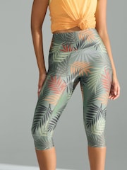 Palm Print Active Power Capri Leggings - Image 4 of 8