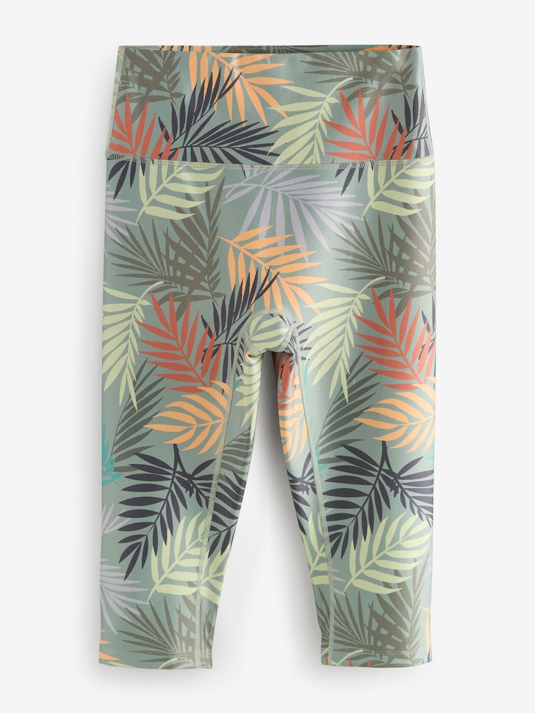 Palm Print Active Power Capri Leggings - Image 6 of 8