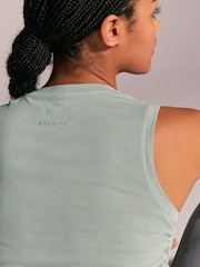 Sage Green Active Lightweight Modal Ruched Side Tank Vest - Image 5 of 8