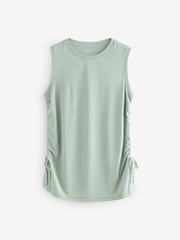 Sage Green Active Lightweight Modal Ruched Side Tank Vest - Image 6 of 8
