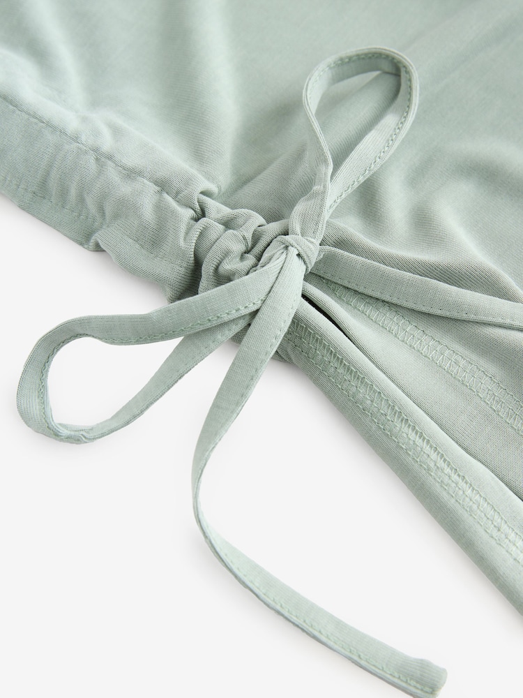 Sage Green Active Lightweight Modal Ruched Side Tank Vest - Image 8 of 8