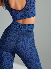Cobalt Blue Animal Active Waffle Seamless Sports Bra - Image 4 of 8