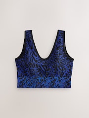 Cobalt Blue Animal Active Waffle Seamless Sports Bra - Image 6 of 8