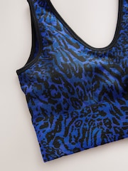 Cobalt Blue Animal Active Waffle Seamless Sports Bra - Image 8 of 8