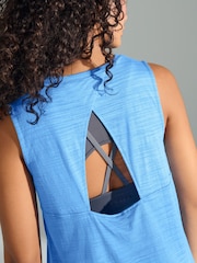 Blue Active Lightweight Open Back Tank Vest - Image 5 of 8