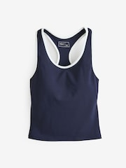 Navy Active Support Racer Back Vest Top - Image 6 of 8