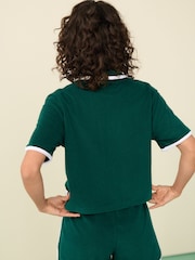 Green Active Towelling Polo Top - Image 2 of 8