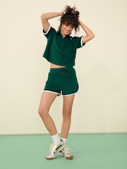 Green Active Towelling Polo Top - Image 4 of 8