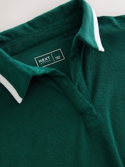 Green Active Towelling Polo Top - Image 7 of 8