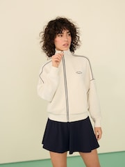 Ecru Active Zip Through Jacket with Tipping - Image 2 of 8