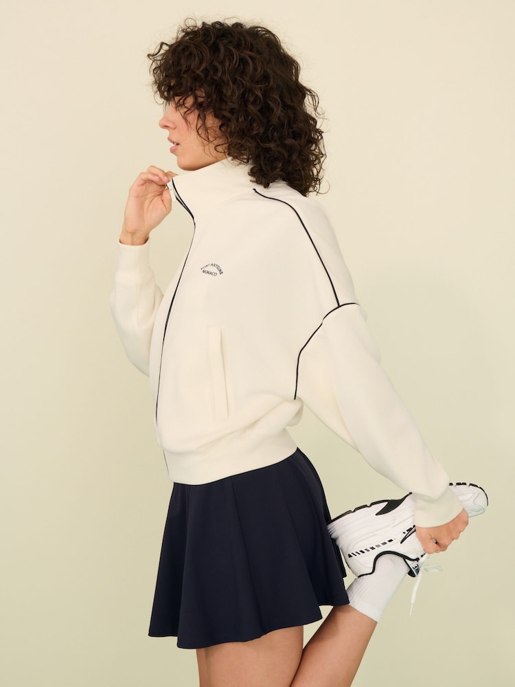 Ecru Active Zip Through Jacket with Tipping - Image 3 of 8