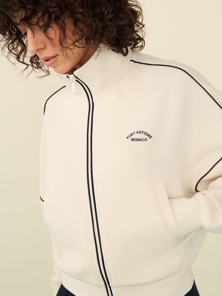 Ecru Active Zip Through Jacket with Tipping - Image 5 of 8