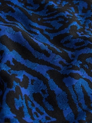 Cobalt Blue Animal Seamless Waffle Sports Leggings - Image 6 of 7