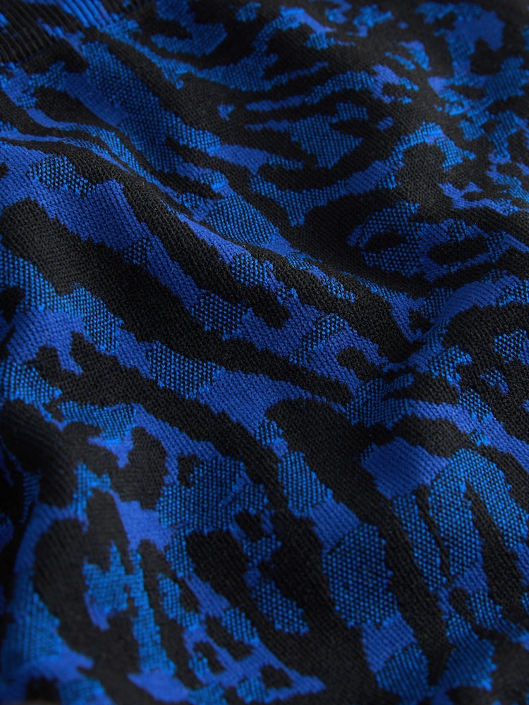 Kobaltblau/Animal - Nahtlose Sport-Leggings mit Waffelmuster - Image 6 of 7